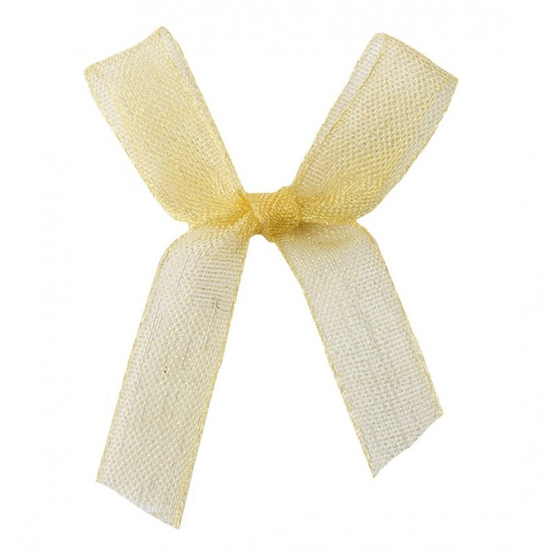 Organza Schleife hellgelb