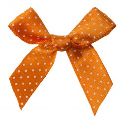 Schleife gepunktet orange/weiss