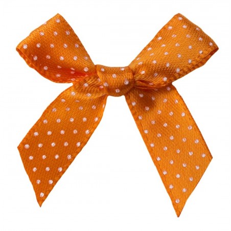 Schleife gepunktet orange/weiss