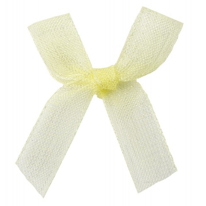 Organza Schleife hellgelb