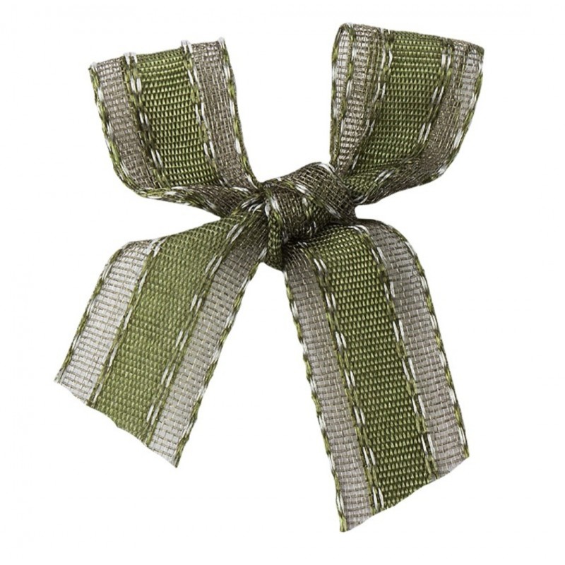 Organza/Satin Schleife olive
