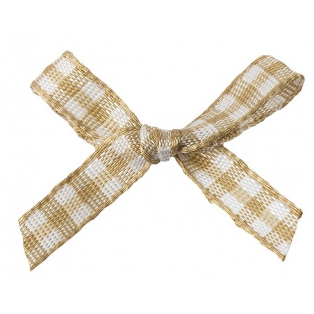 Schleife kariert beige/weiss