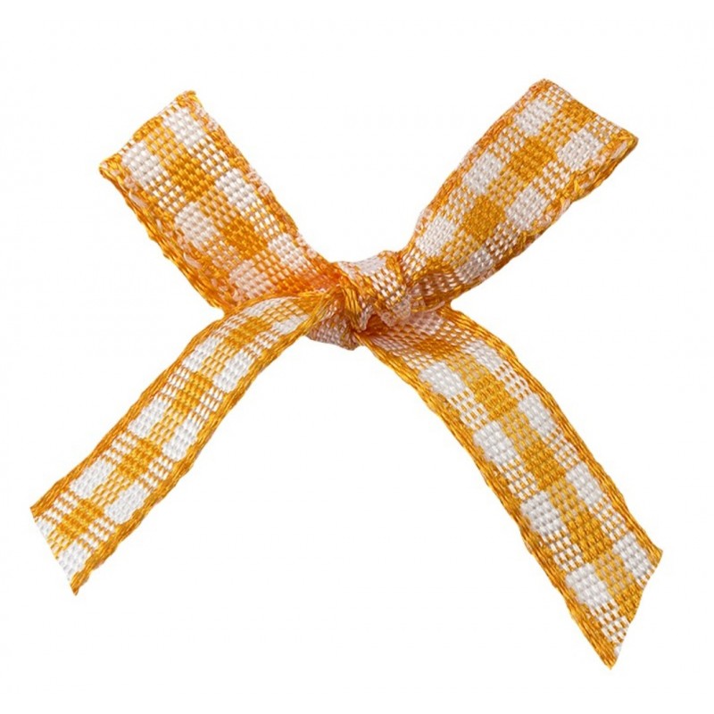 Schleife kariert orange/weiss