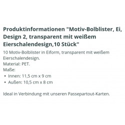 Motiv-Bolblister Ei transparent mit Eierschalendesigne