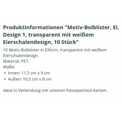 Motiv-Bolblister Ei transparent mit Eierschalendesigne