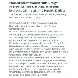 Duo Design Papier Kolibris und Blüten