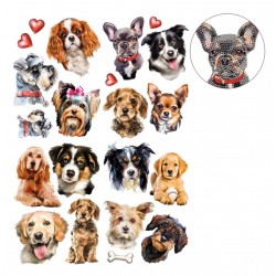 3D Diamant Pixel Sticker Hunde