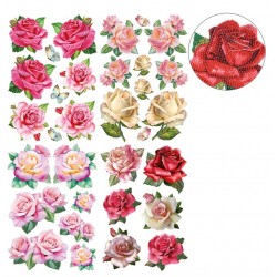3D Diamant Pixel Sticker Rosen