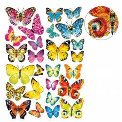 3D Diamant Pixel Sticker Schmetterlinge