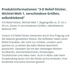 3D Relief Sticker Wichtel grün/violette