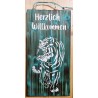 Schild Herzlich Willkommen/Tiger