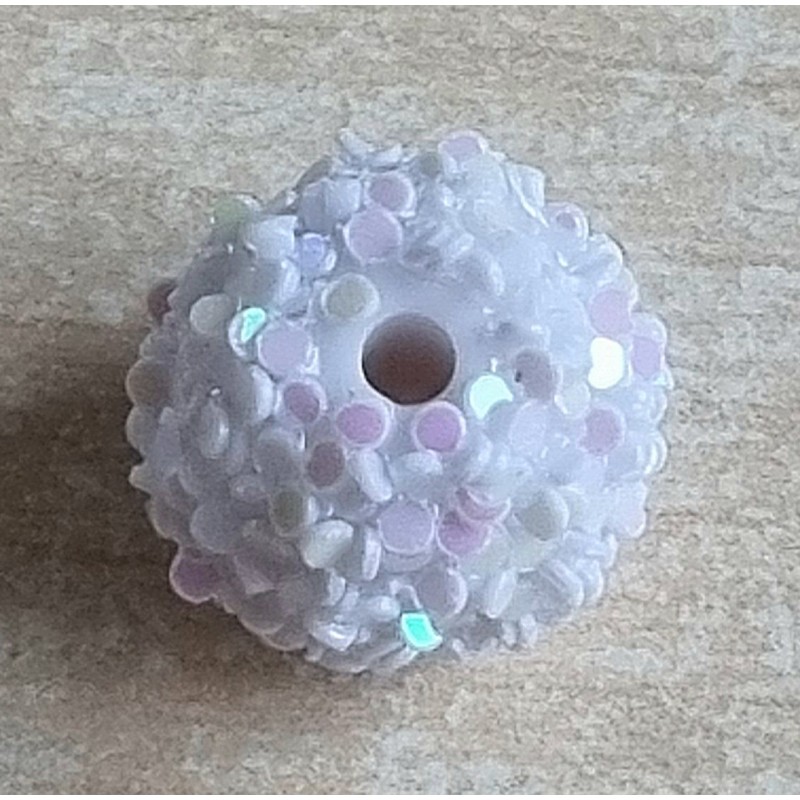 Harzperle weiss/glitzer
