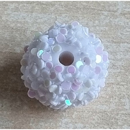 Harzperle weiss/glitzer