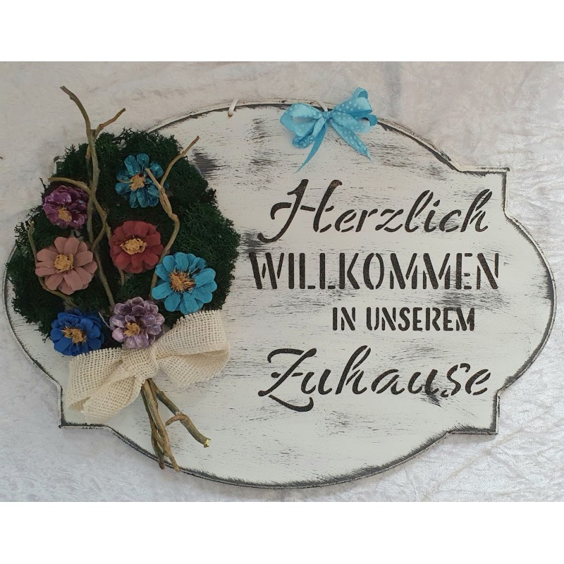 Schild Herzlich Willkommen