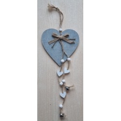 Holz Herz grau