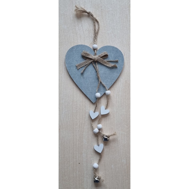 Holz Herz grau