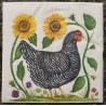 Serviette Huhn schwarz/weiß