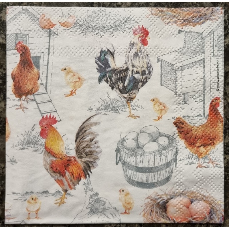 Serviette Hähne