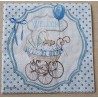 Serviette Welcome blau
