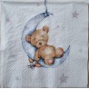 Serviette Bär/Mond blau