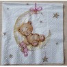 Serviette Bär/Mond rosa