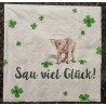 Serviette Sau viel Glück