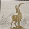 Serviette Steinbock mit Holzstruktur