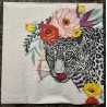 Serviette Leoparden/Blumen