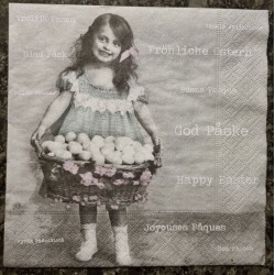 Serviette Mädchen mit Eierkorb