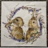 Serviette Zwei Hasen/Flieder