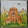 Serviette Hasenfamilie