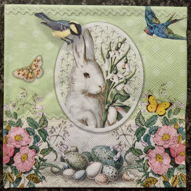 Serviette Hase/Maiglöckchen