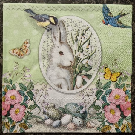 Serviette Hase/Maiglöckchen