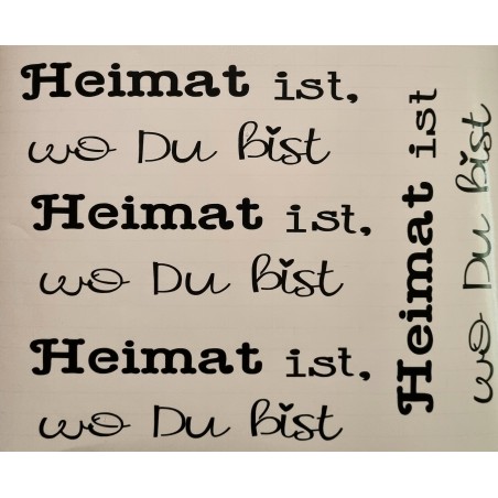 Vinyl Schrift Heimat..... schwarz
