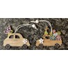 Holz Auto mit Kaninchen