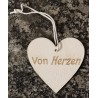 Holz Herz Von Herzen weiss/natur