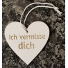 Holz Herz Ich vermisse Dich weiss/natur