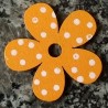 Holz Blume orange/weiss gepunktet