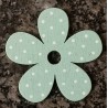 Holz Blume mint/weiss gepunktet