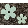 Holz Blume mint/weiss gepunktet