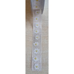 Dekoband Margeriten weiss