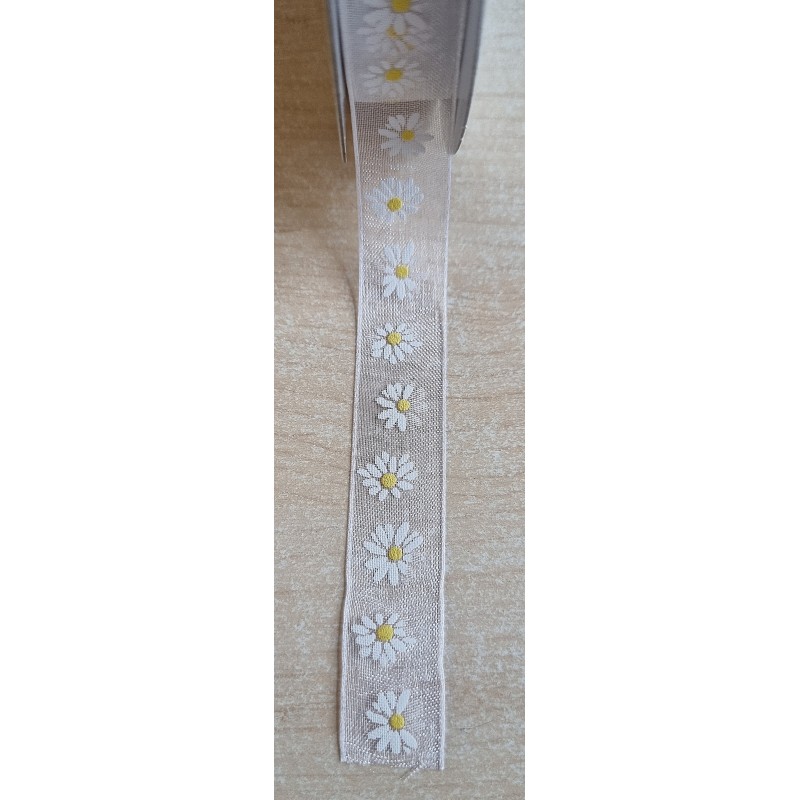 Dekoband Margeriten weiss