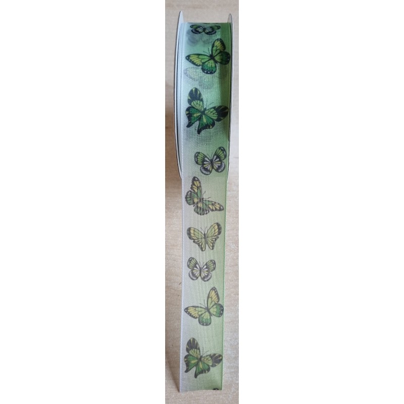 Dekoband Schmetterlinge grün