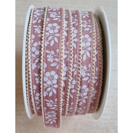 Dekoband Blumen apricot