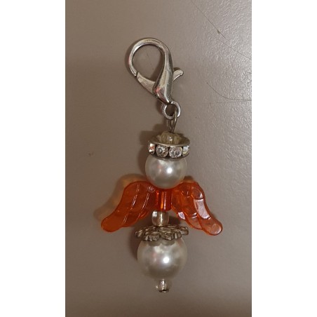 Perlen-Engel weiss/orangetransparent