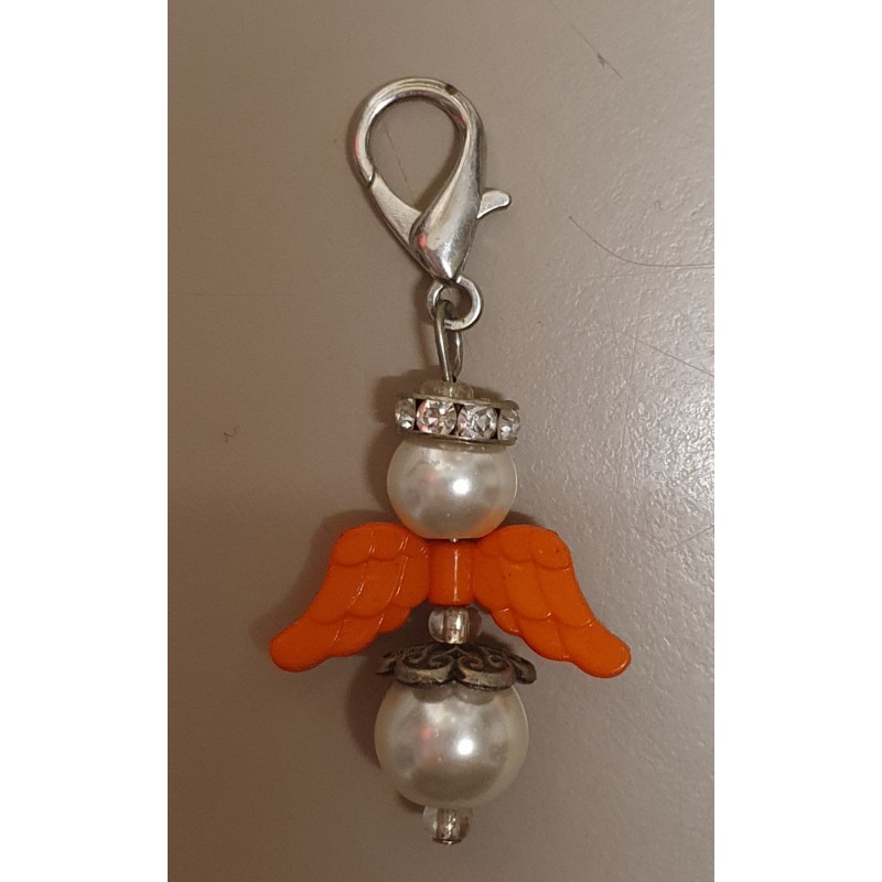 Perlen-Engel weiss/orange