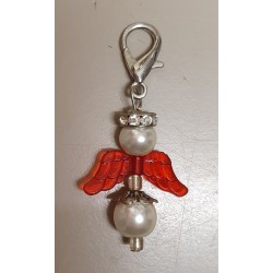 Perlen-Engel weiss/rottransparent