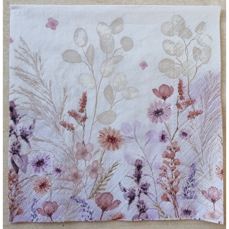 Serviette Blumen lila
