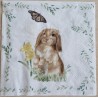 Serviette Kaninchen/Schmetterling