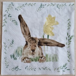 Serviette Kaninchen/Schmetterling